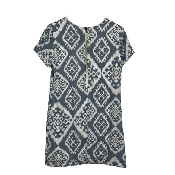 Lulu’s Give Me a Print Ikat Mini Shift Dress Grey/Ivory Size Small - Picture 6 of 10